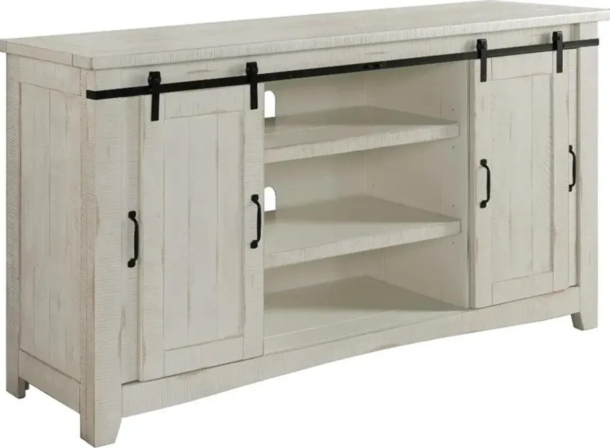 Camden White Wash Farmhouse TV Stand