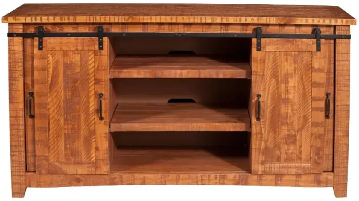 Camden Honey Pine Farmhouse TV Stand