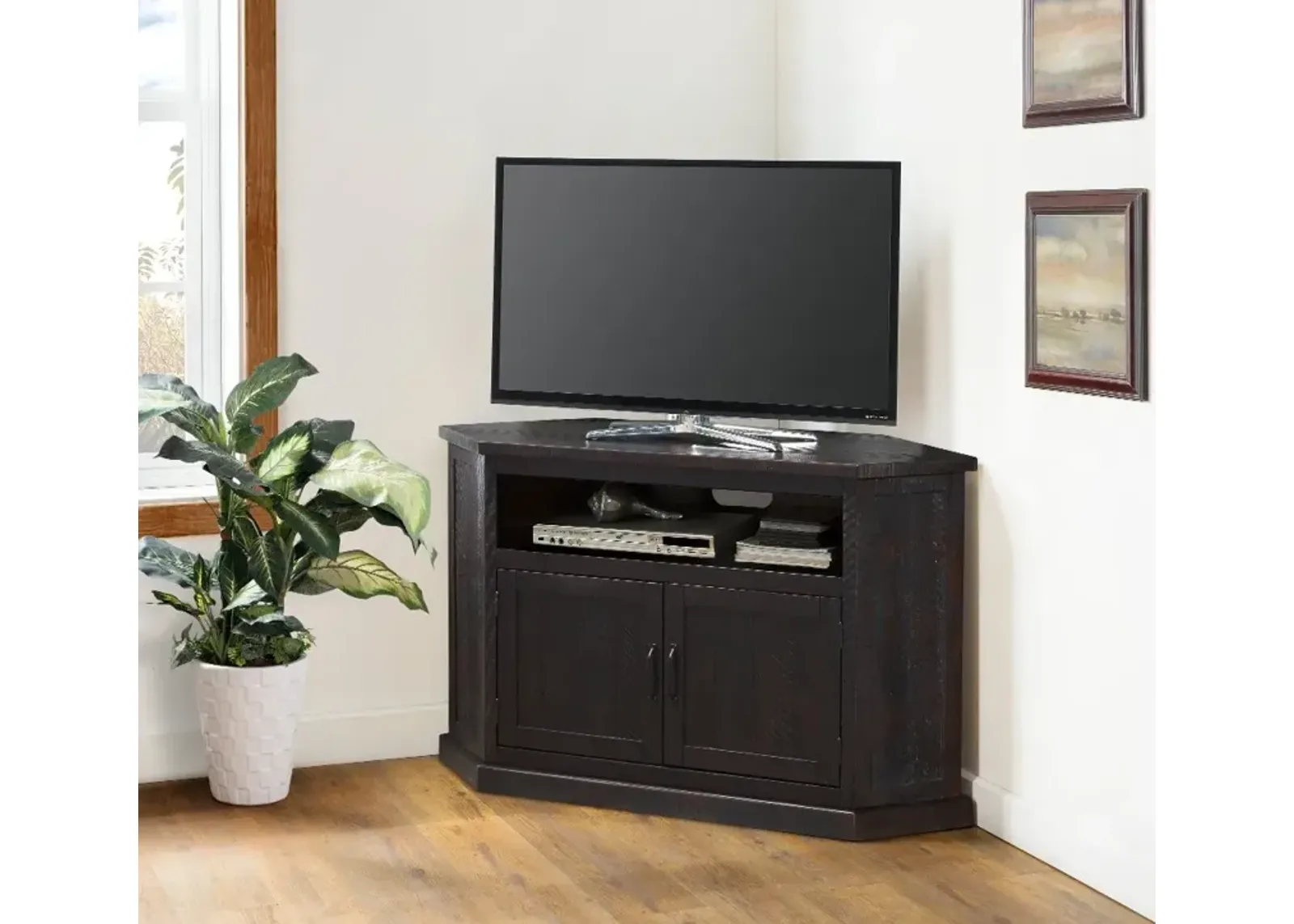 Espresso 55 Inch Corner TV Stand