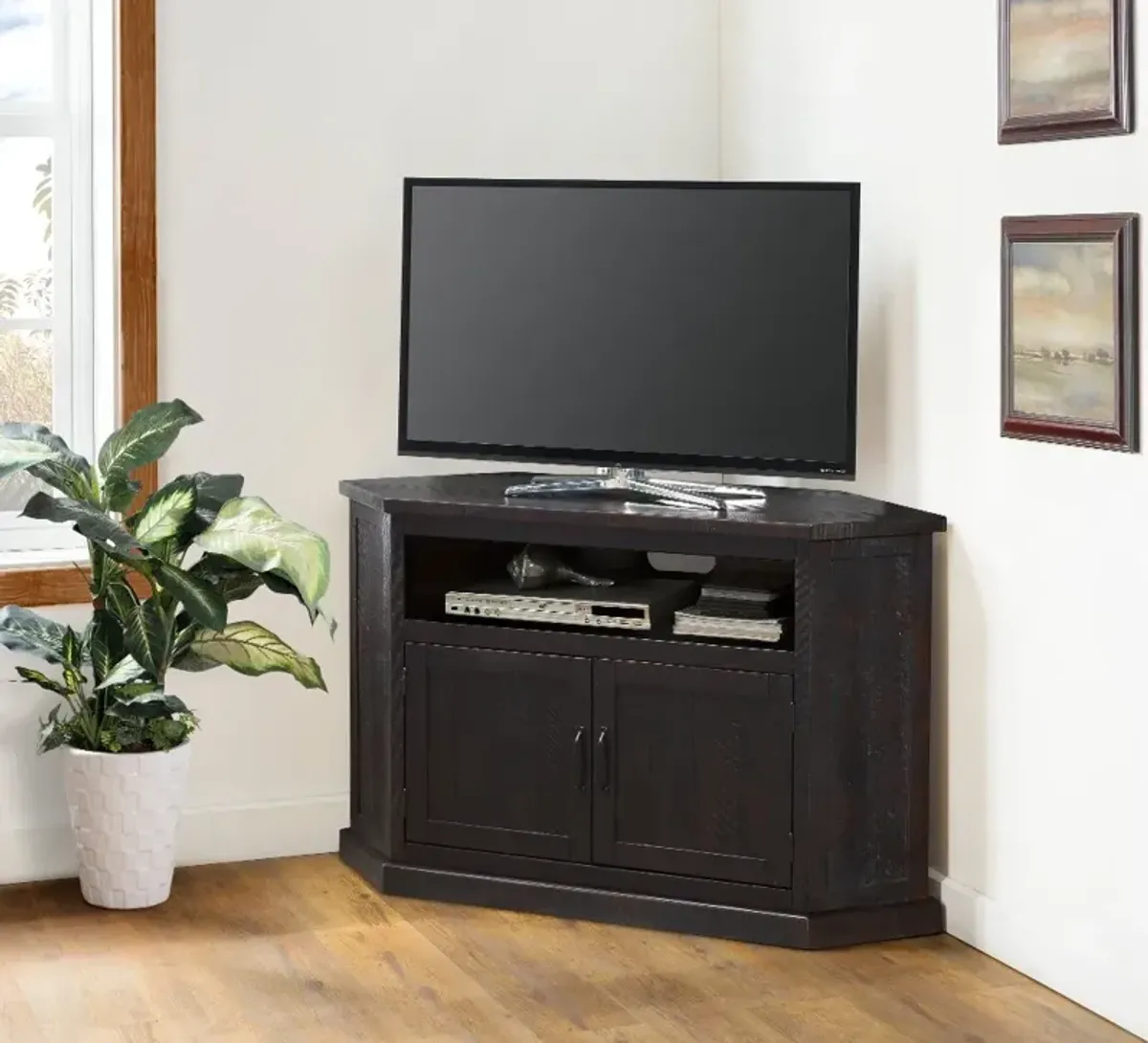 Espresso 55 Inch Corner TV Stand