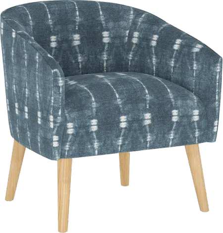 Deco Indigo Blue Ikat Accent Chair - Skyline Furniture