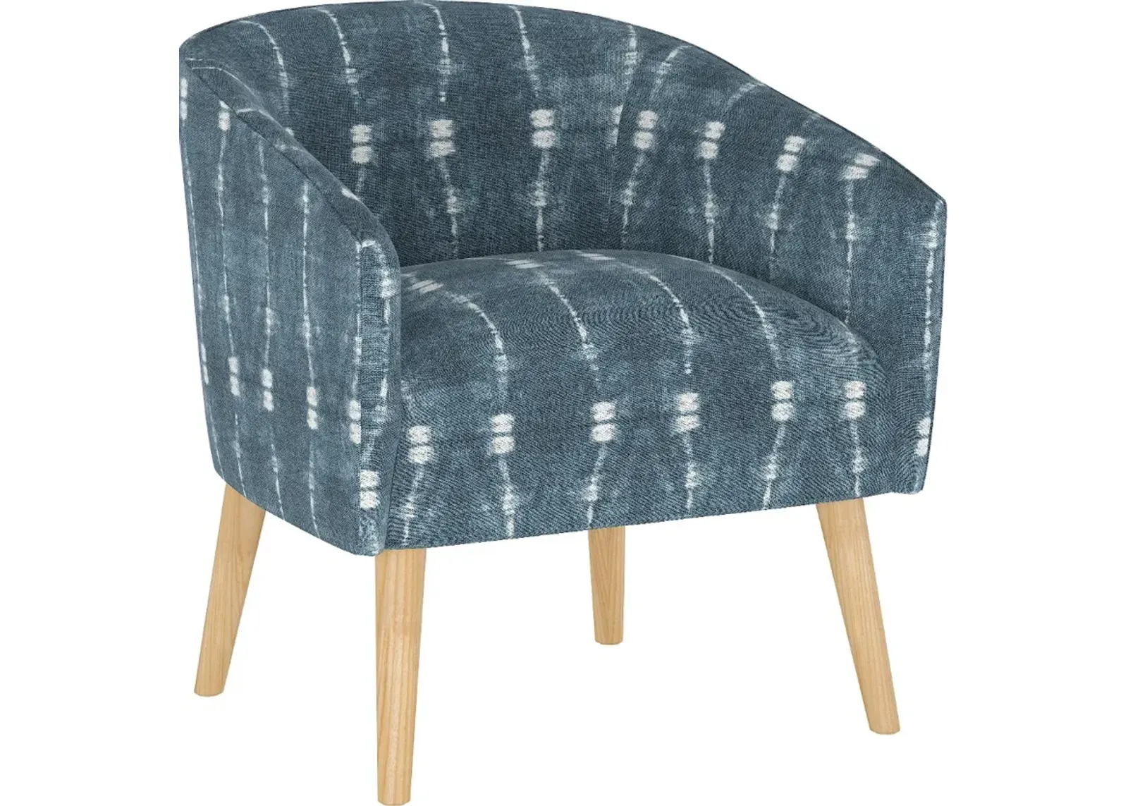 Deco Indigo Blue Ikat Accent Chair - Skyline Furniture