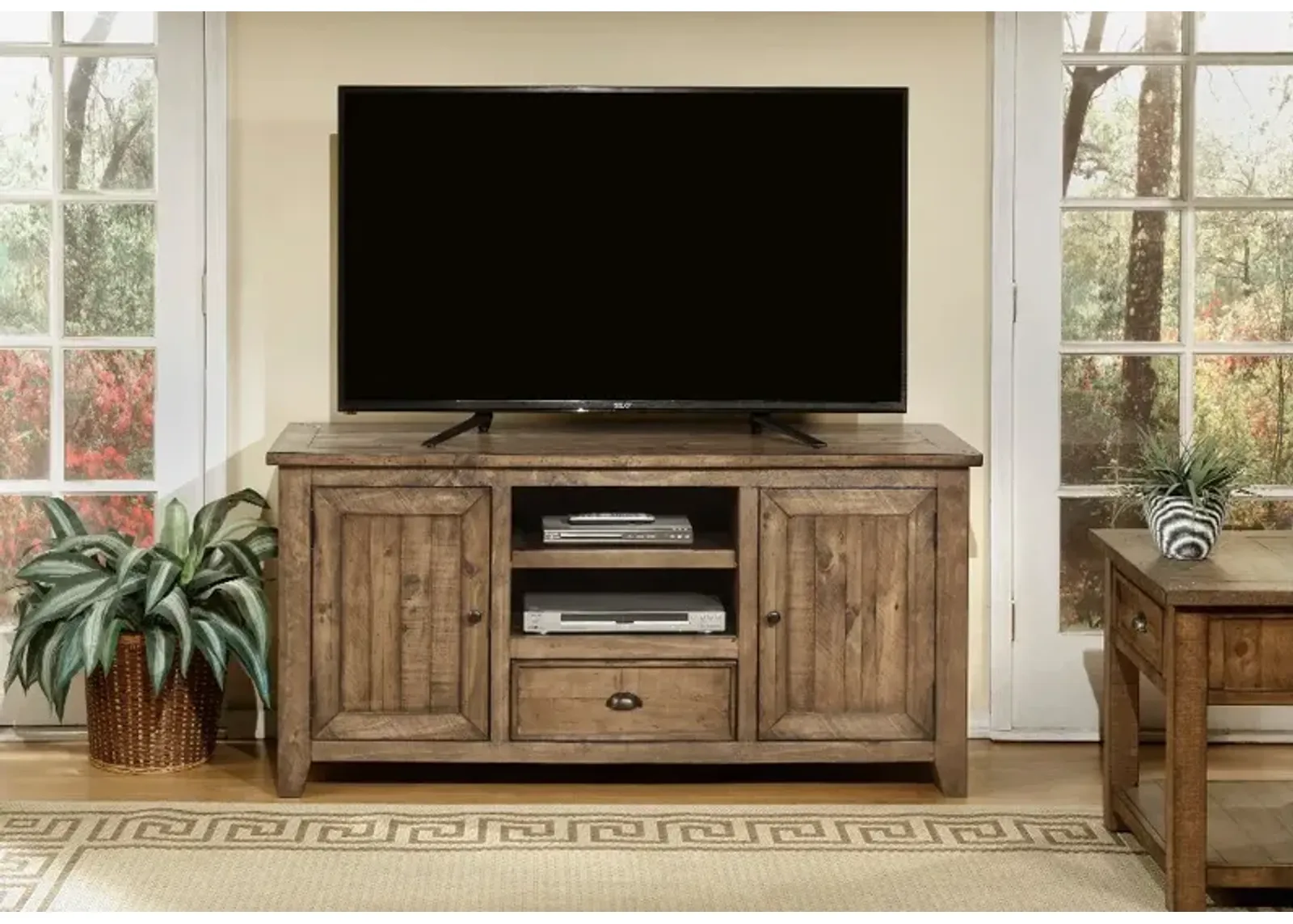 Natural Wood 60 Inch TV Stand