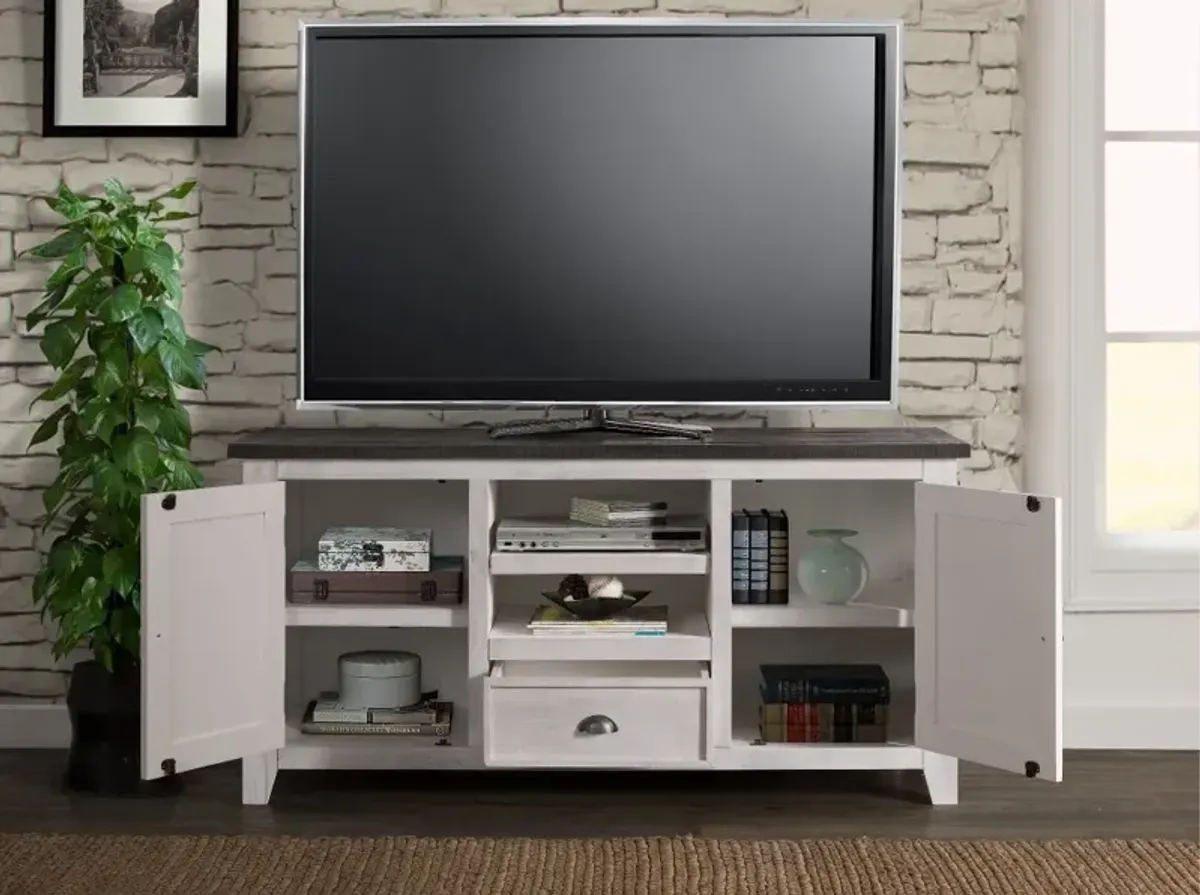 White Washed and Gray 60 Inch TV Stand