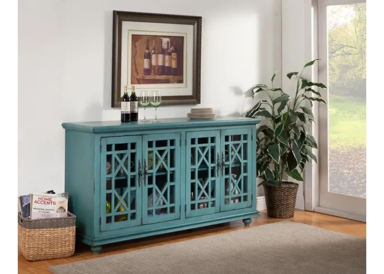 Jules Glam Teal TV Stand