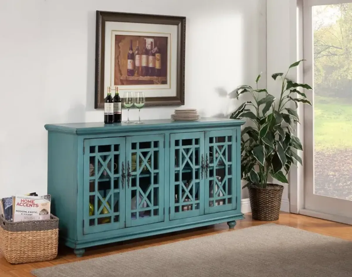 Jules Glam Teal TV Stand