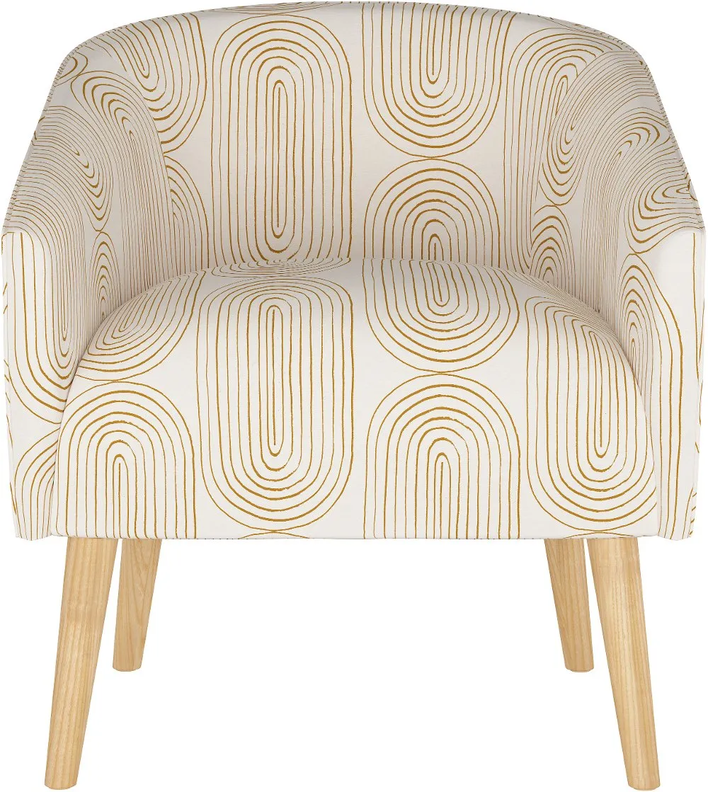 Deco Mustard Oblong Accent Chair - Skyline Furniture