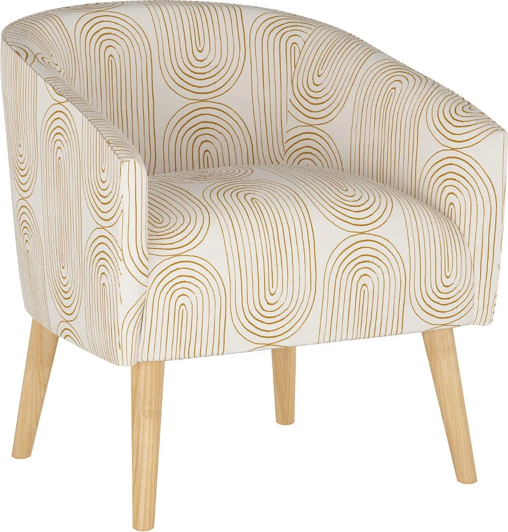 Deco Mustard Oblong Accent Chair - Skyline Furniture