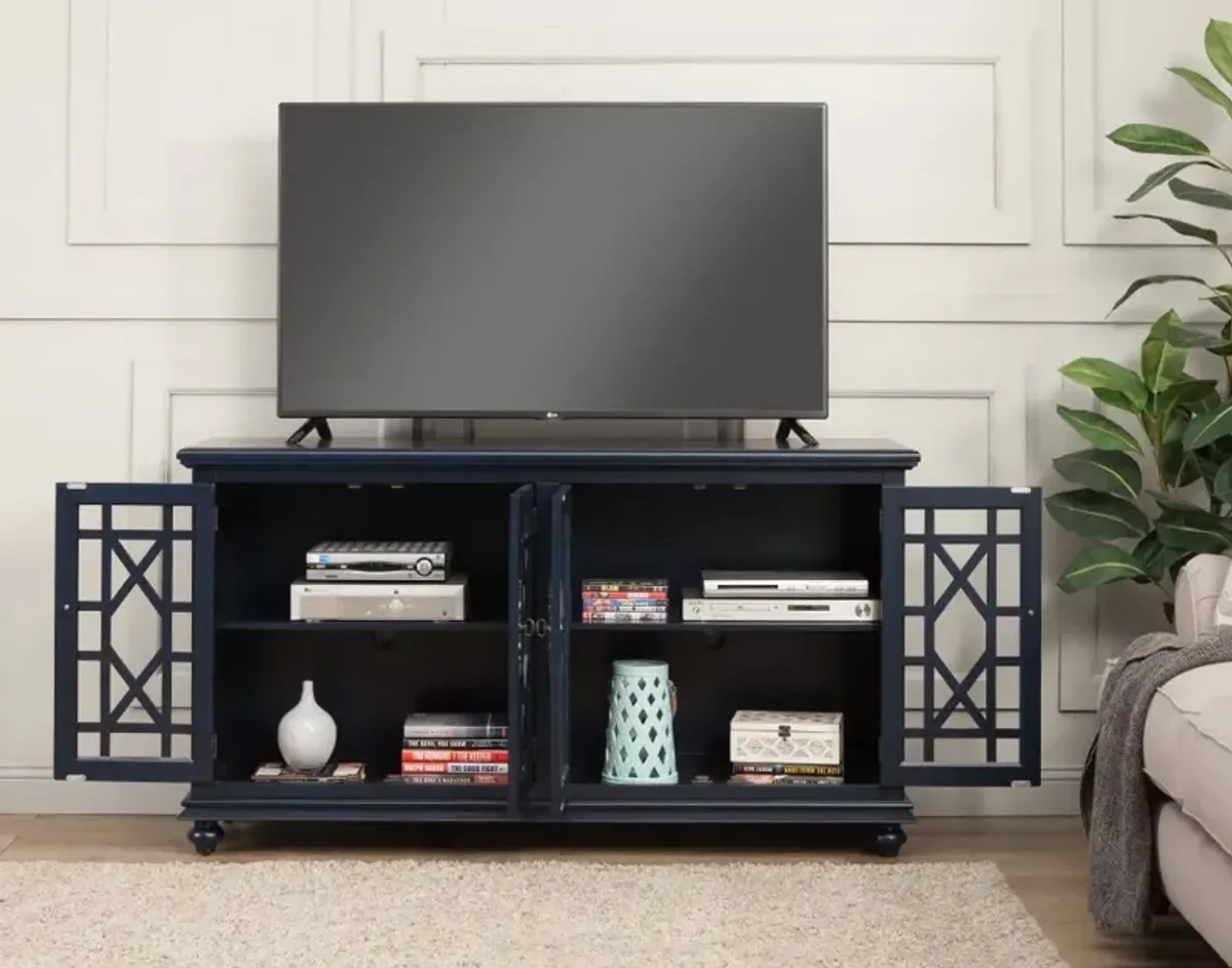 Jules Navy Blue 63 Inch TV Stand