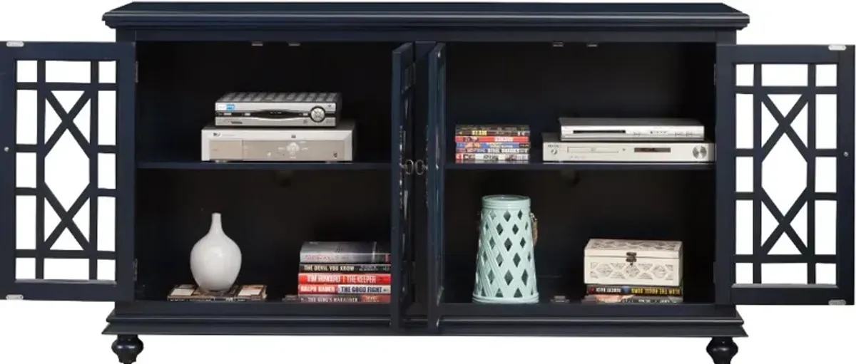 Jules Navy Blue 63 Inch TV Stand