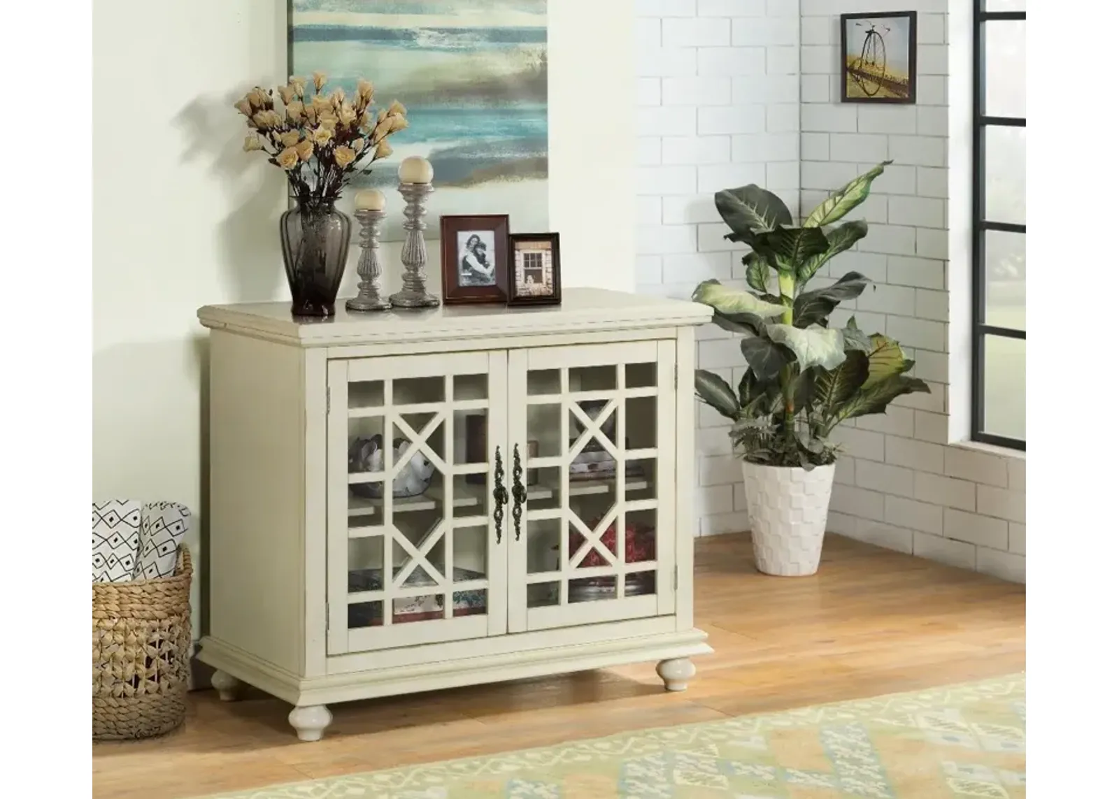 Jules Antique White 38 Inch TV Stand