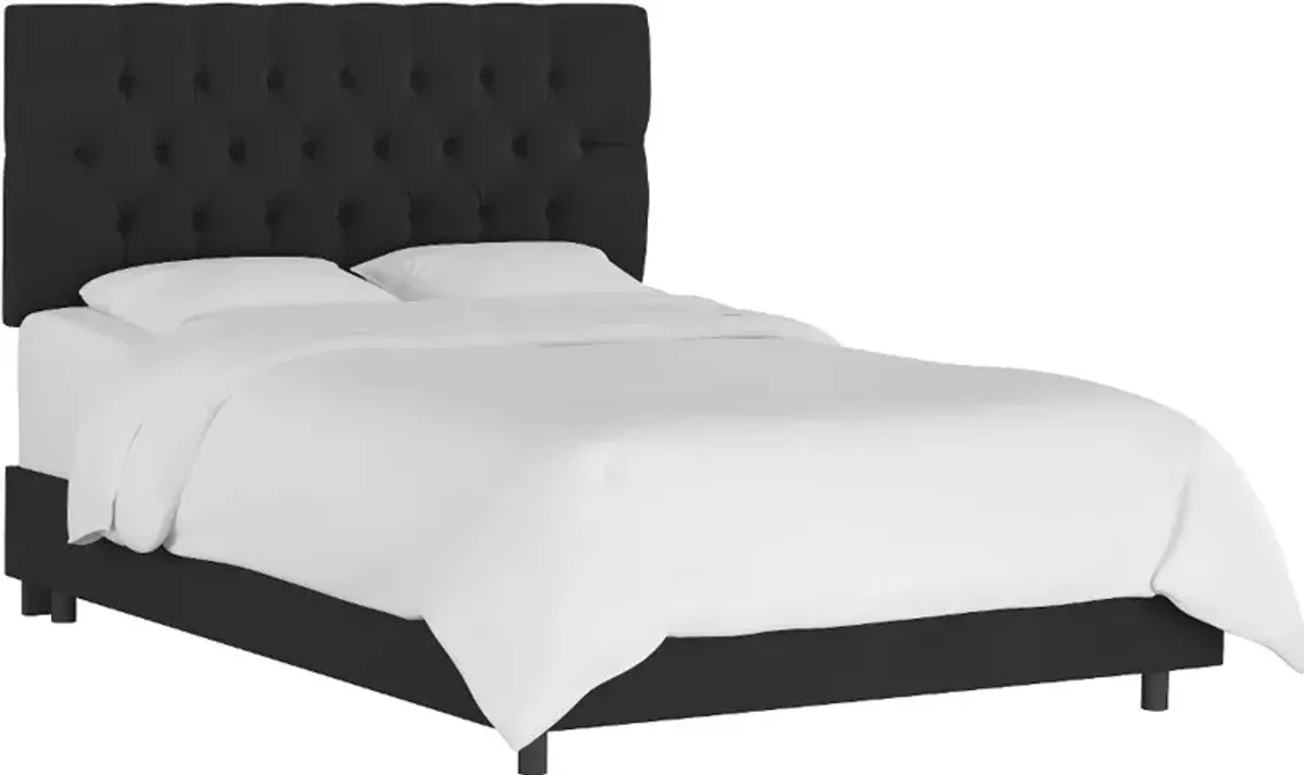 Julia Velvet Black Tufted King Upholstered Bed - Skyline Furniture