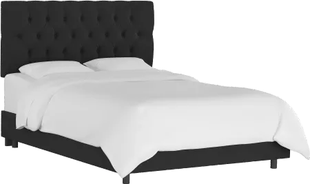 Julia Velvet Black Tufted King Upholstered Bed - Skyline Furniture