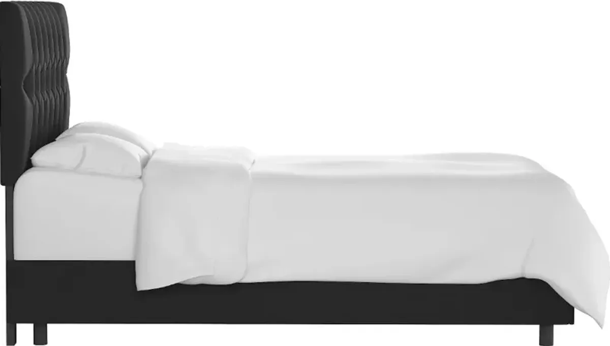 Julia Velvet Black Tufted King Upholstered Bed - Skyline Furniture