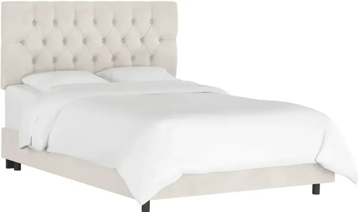 Julia Velvet Light Gray Tufted King Upholstered Bed - Skyline...