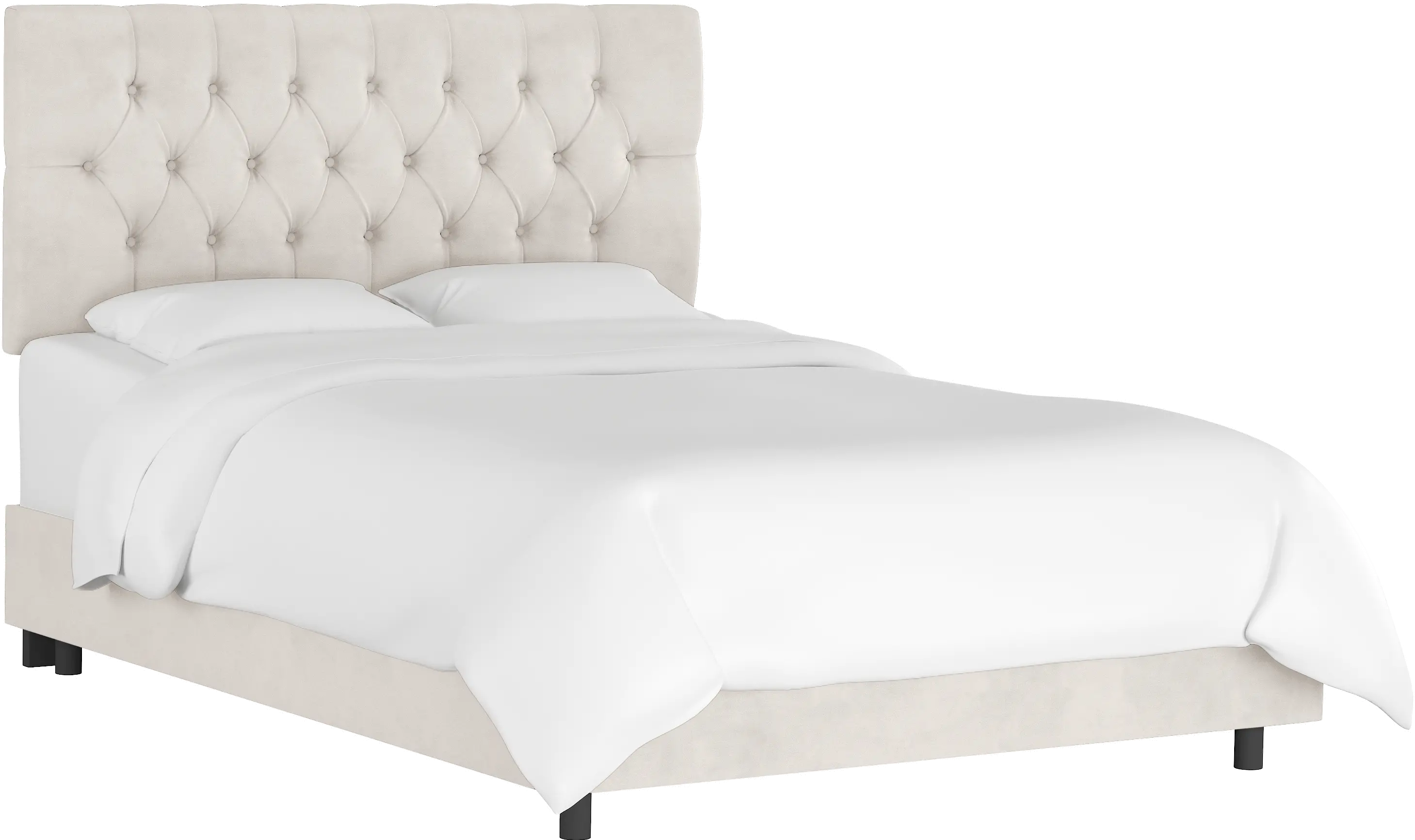 Julia Velvet Light Gray Tufted King Upholstered Bed - Skyline...