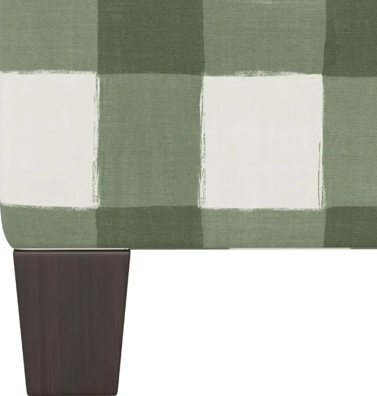 Green Plaid Buffalo Check Square Ottoman