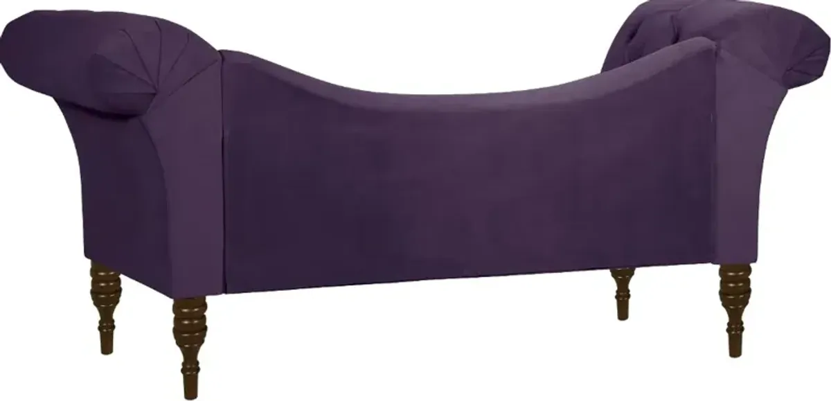 Edith Purple Velvet Tufted Lounge Chaise - Skyline Furniture