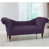 Edith Purple Velvet Tufted Lounge Chaise - Skyline Furniture