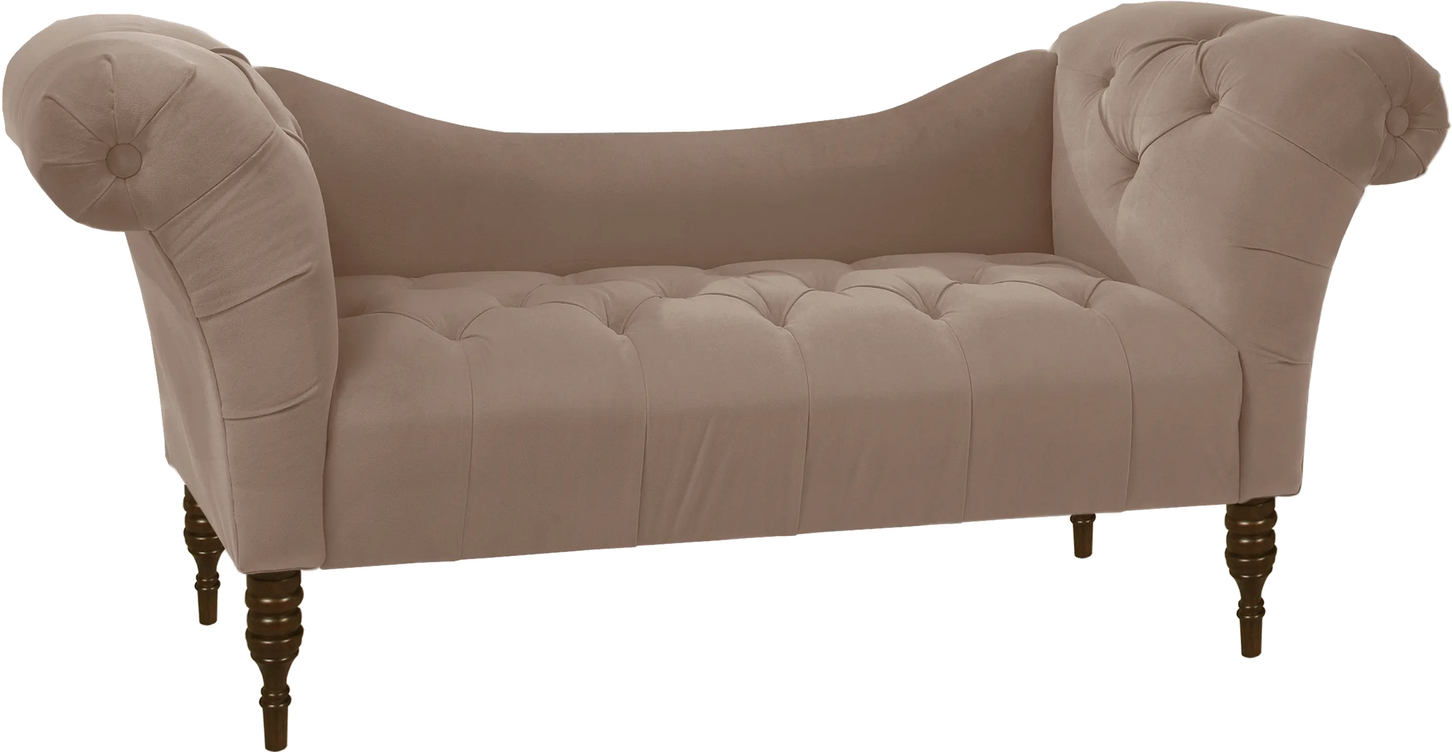 Edith Cocoa Brown Velvet Tufted Lounge Chaise - Skyline Furniture