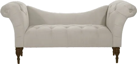 Edith Light Gray Velvet Tufted Lounge Chaise - Skyline Furniture