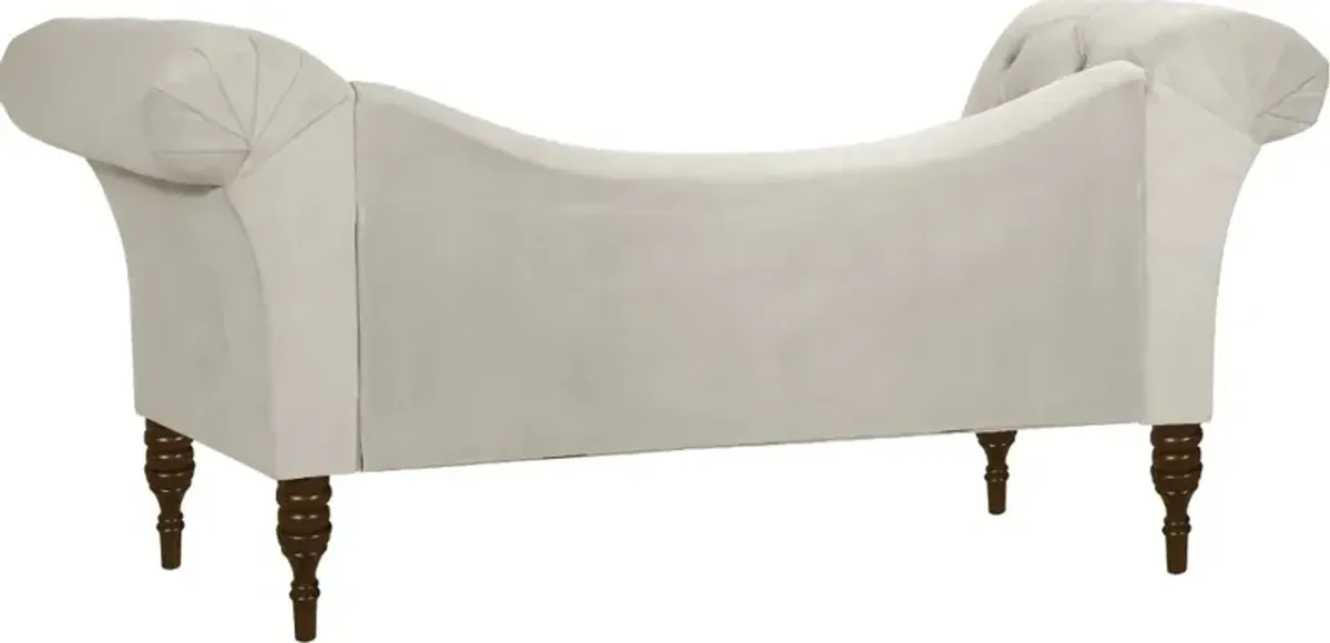 Edith Light Gray Velvet Tufted Lounge Chaise - Skyline Furniture