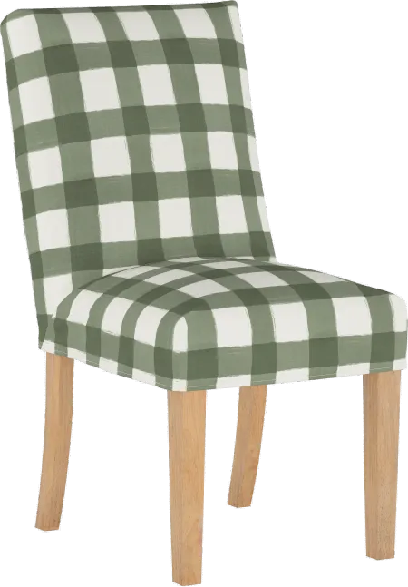 Jennifer Green Plaid Slipcover Upholstered Dining Chair - Skyline...