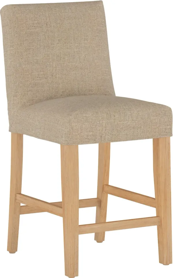 Jennifer Beige Slipcover Upholstered Counter Height Stool -...