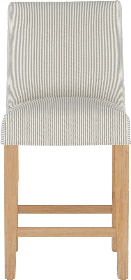 Jennifer Taupe Stripe Slipcover Upholstered Counter Height Stool -...
