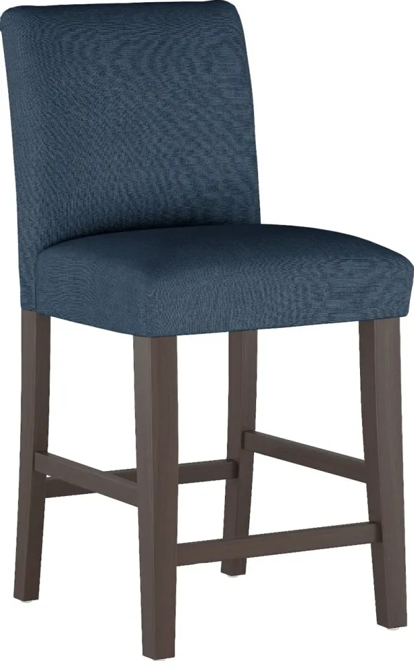 Zuma Navy Upholstered Counter Height Stool - Skyline Furniture