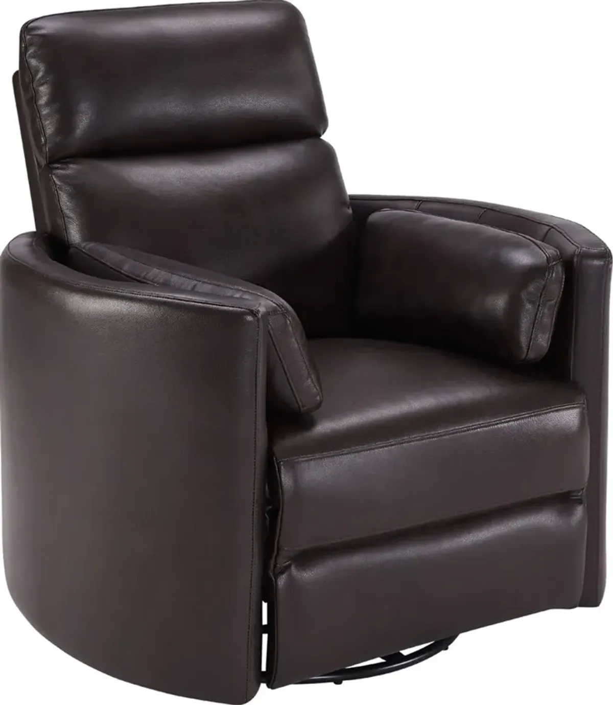 McCartney Brown Leather-Match Power Glider Swivel Recliner