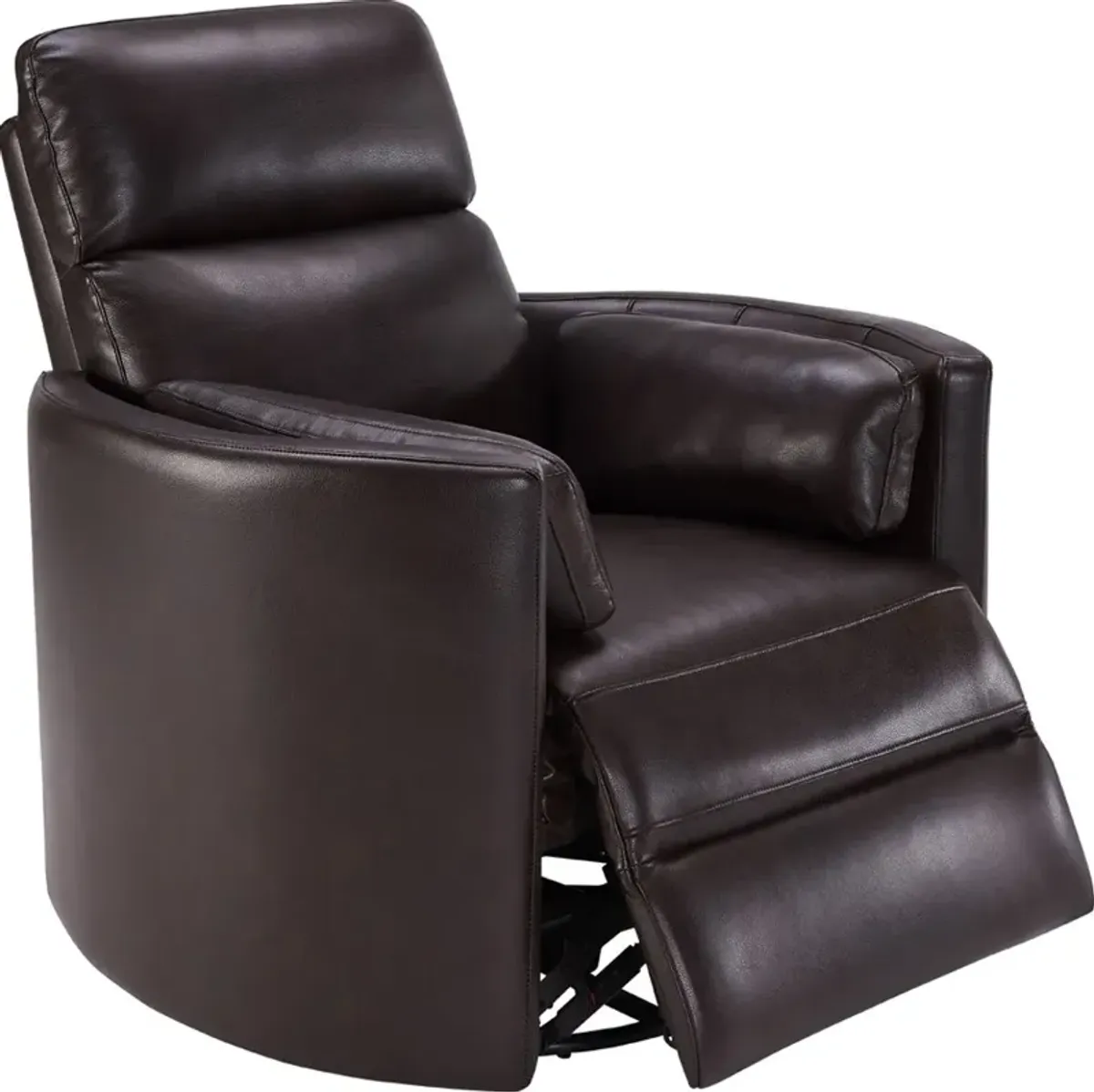 McCartney Brown Leather-Match Power Glider Swivel Recliner