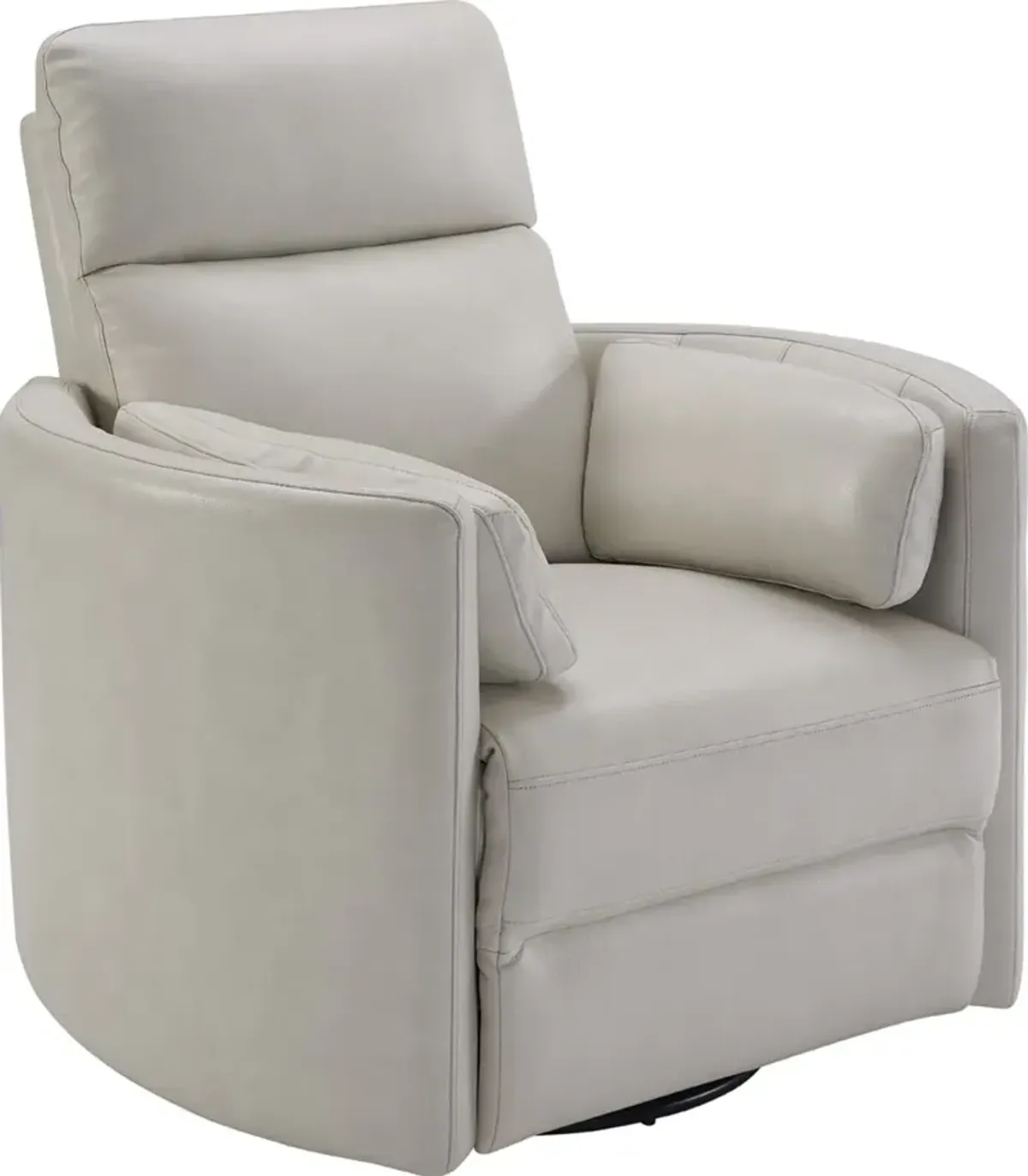 Mads Ivory Leather-Match Power Glider Swivel Recliner