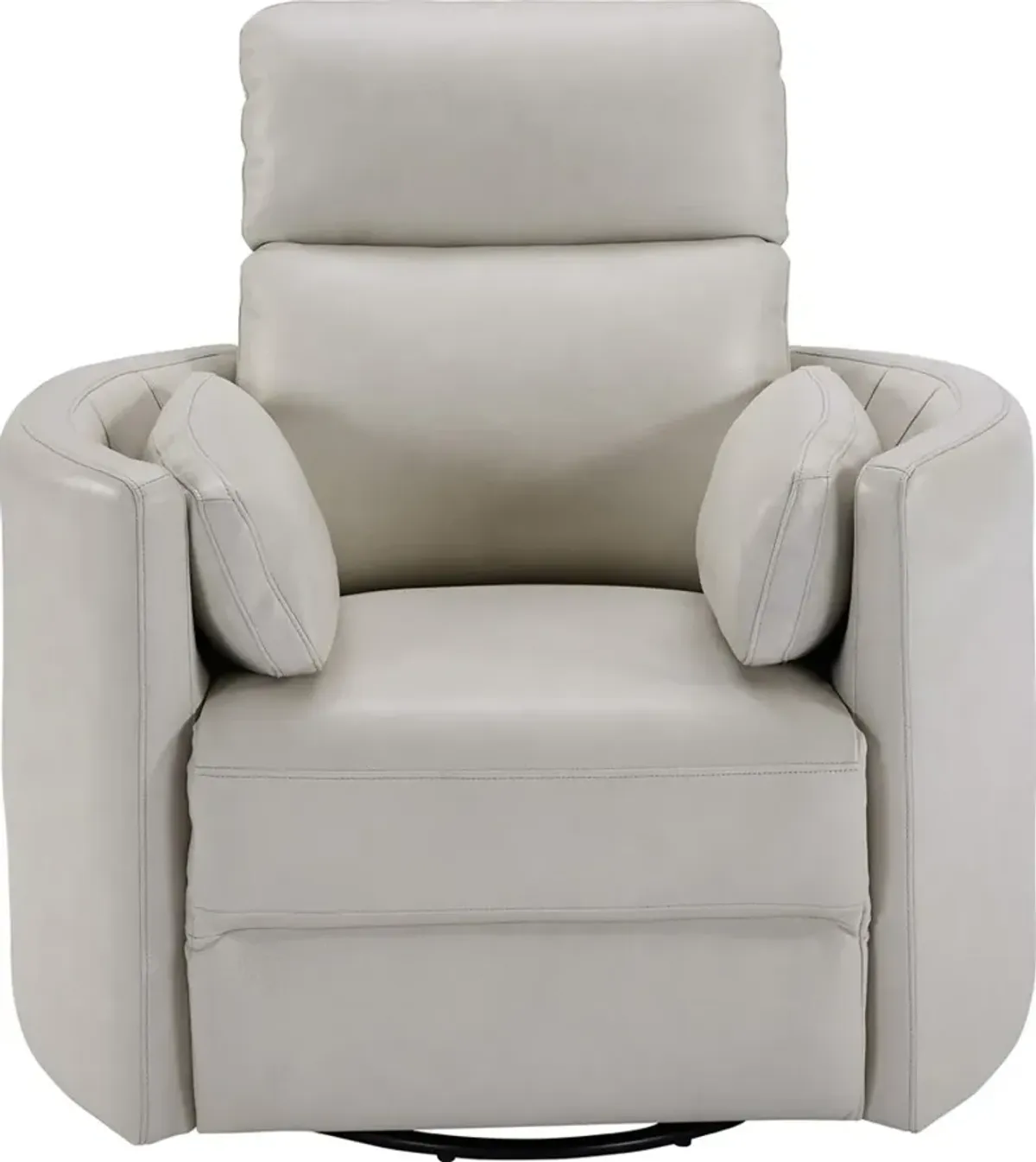 Mads Ivory Leather-Match Power Glider Swivel Recliner