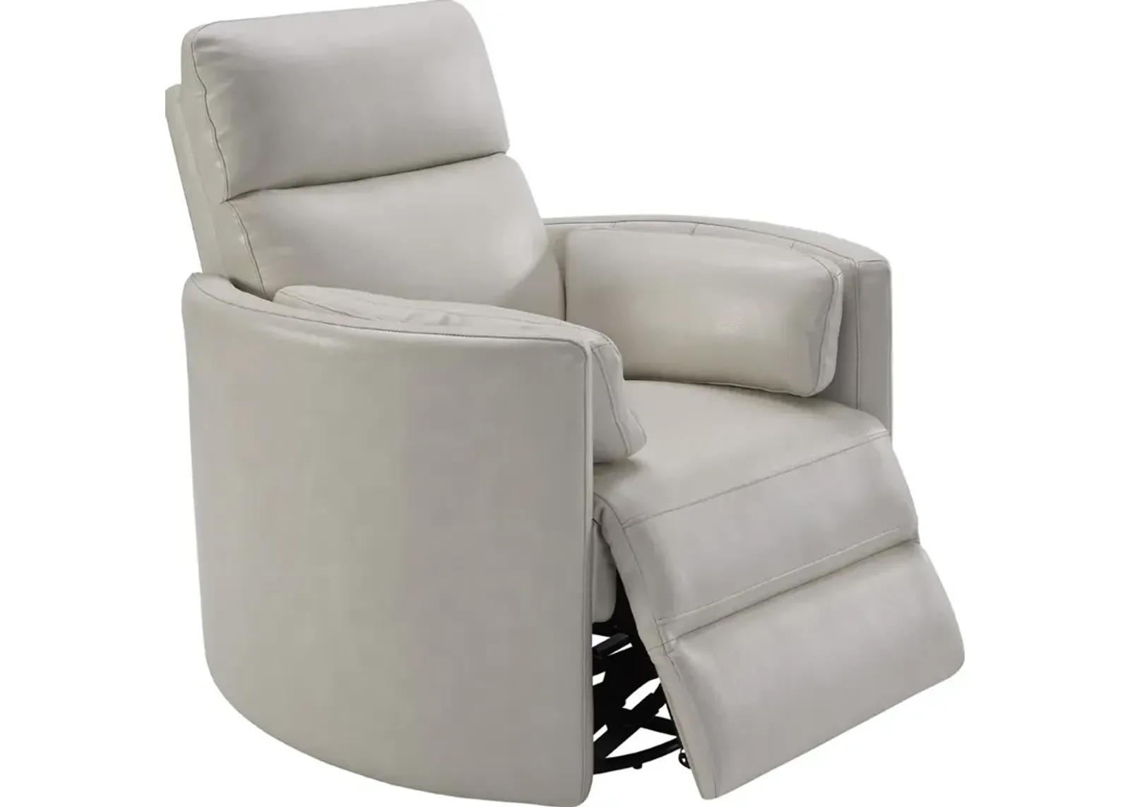 Mads Ivory Leather-Match Power Glider Swivel Recliner