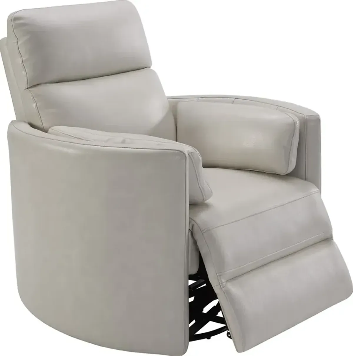 Mads Ivory Leather-Match Power Glider Swivel Recliner