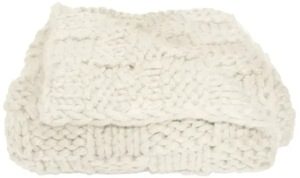 Natural Chess Knit Throw Blanket