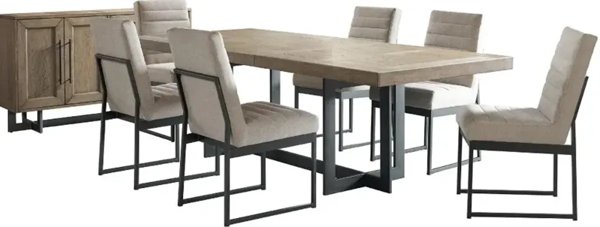 Eden Modern Beige and Black Metal 5 Piece Dining Set