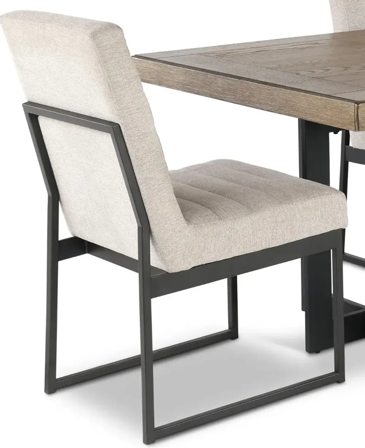 Eden Modern Beige and Black Metal 5 Piece Dining Set