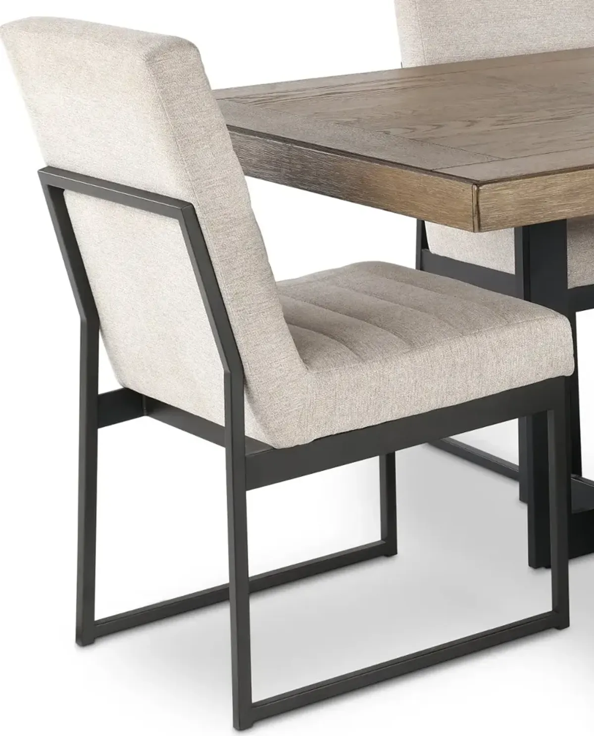 Eden Modern Beige and Black Metal 6 Piece Dining Set