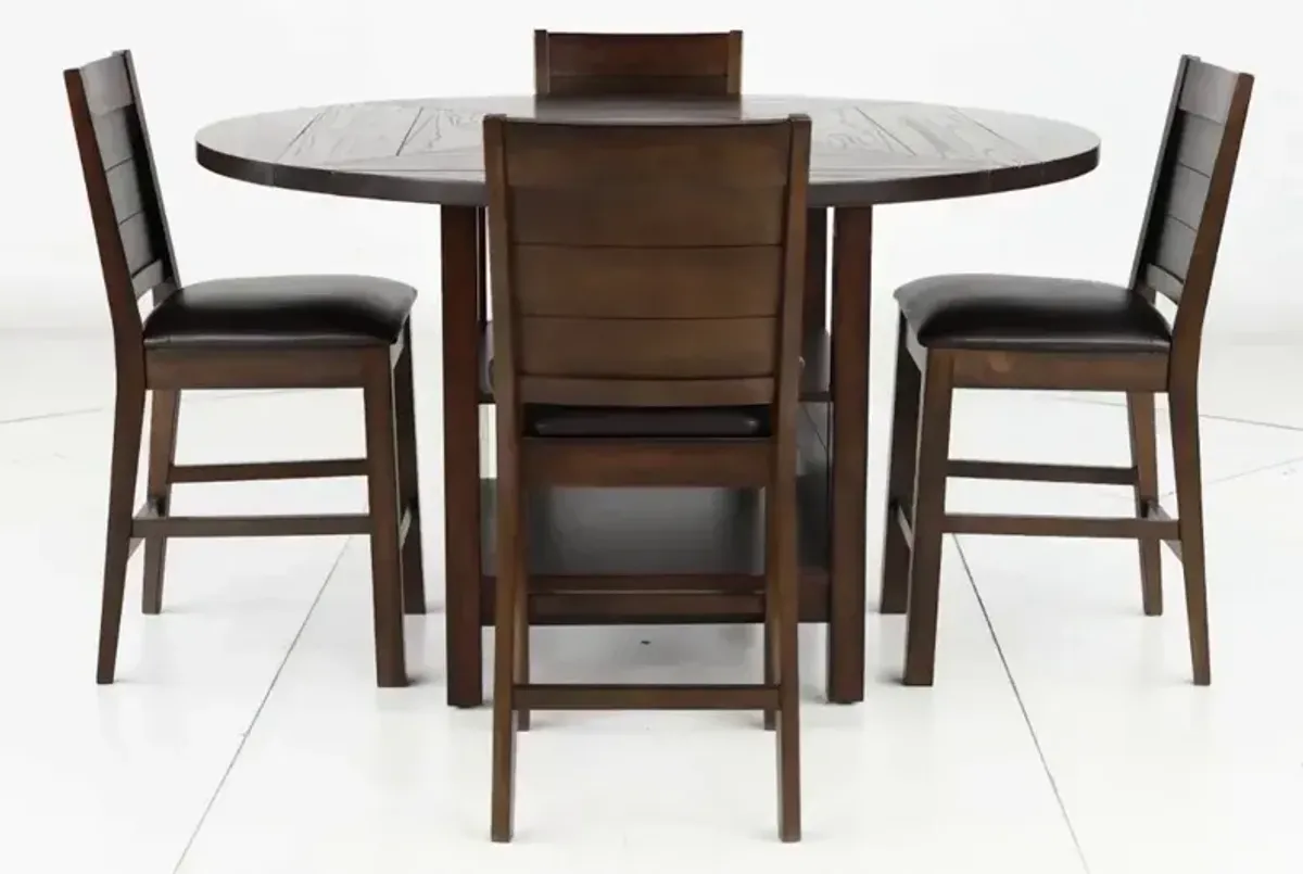 Madison Dark Brown 5 Piece Counter Height Dining Set