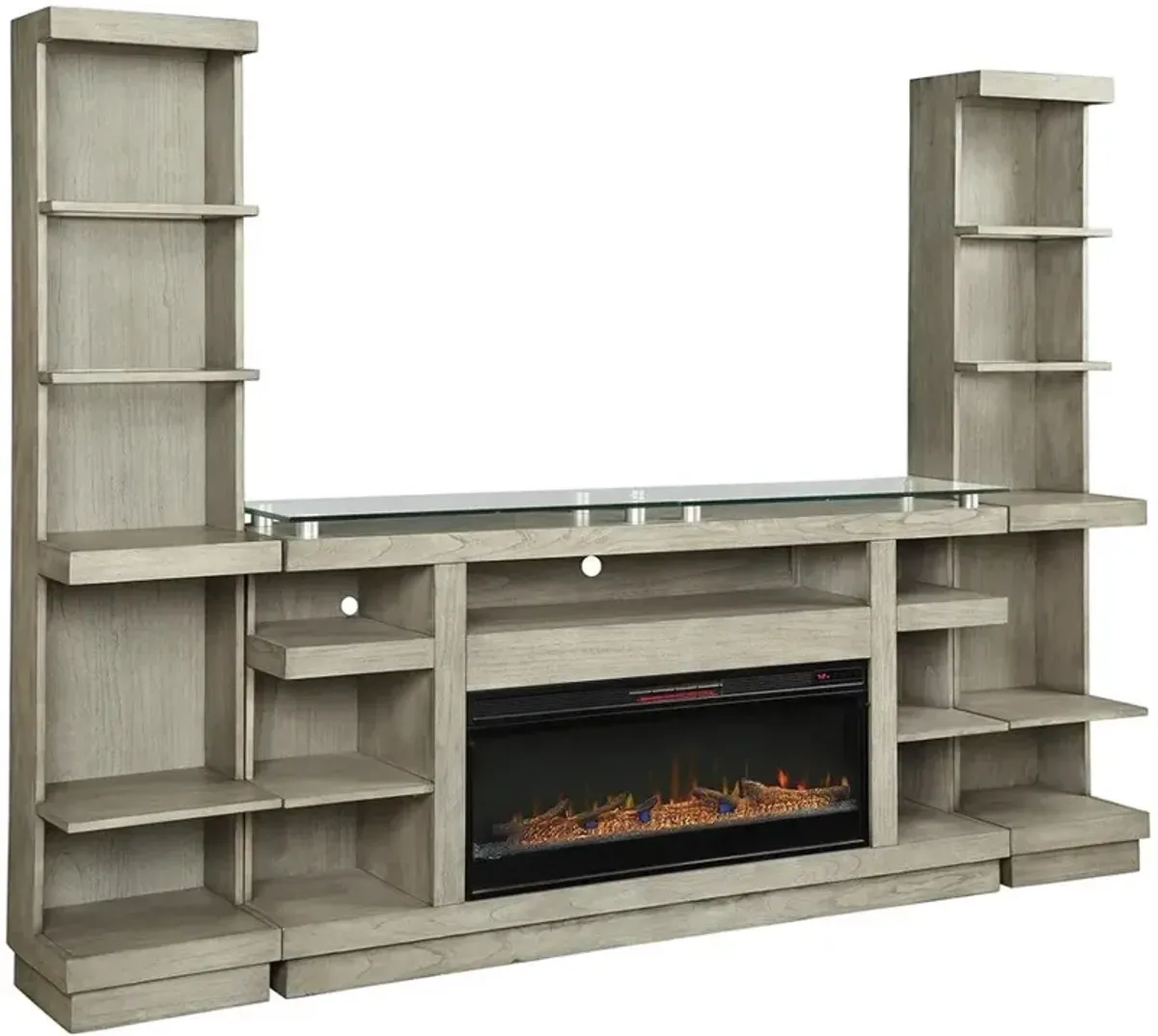 Celino Light Brown Fireplace TV Stand