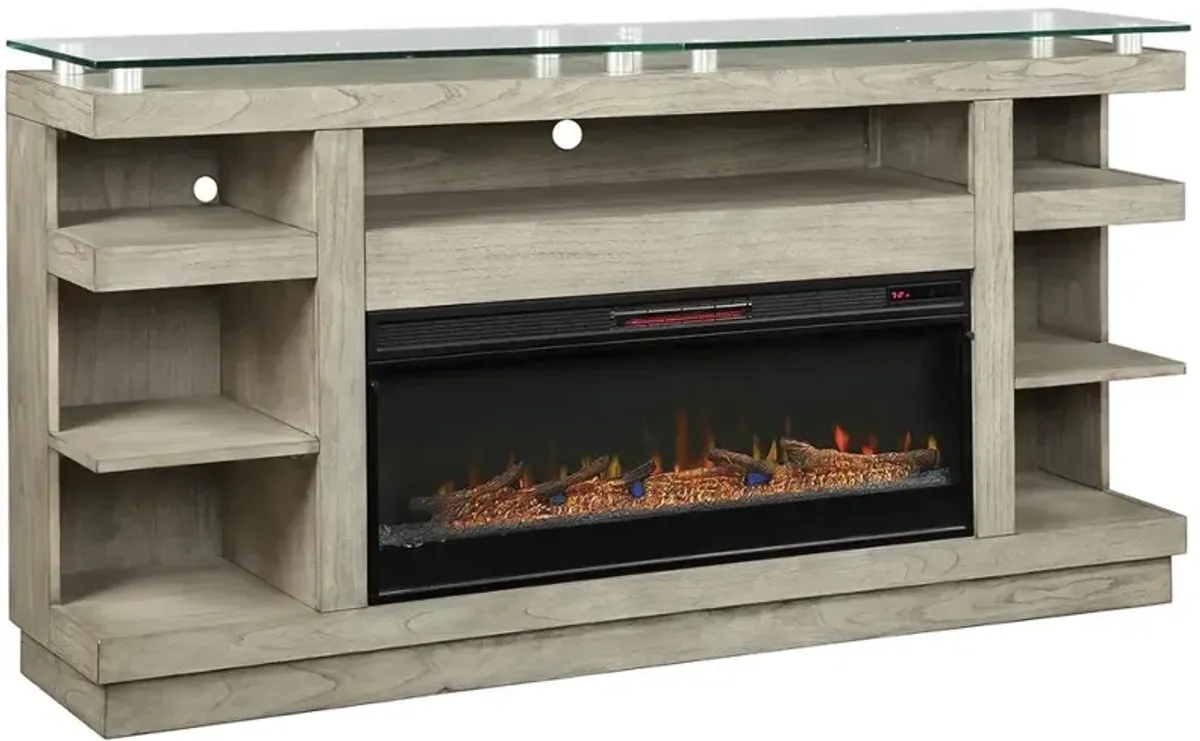 Celino Light Brown Fireplace TV Stand