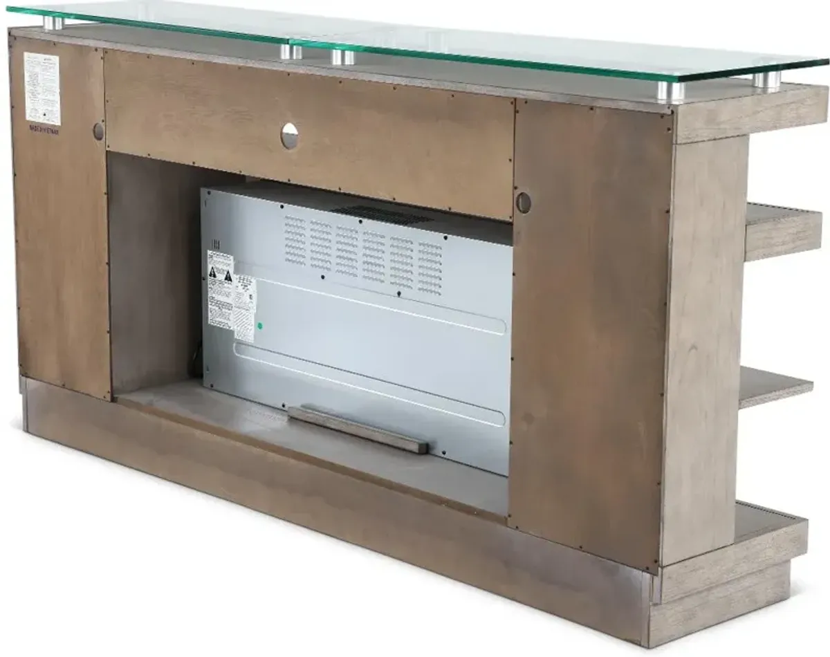 Celino Light Brown Fireplace TV Stand