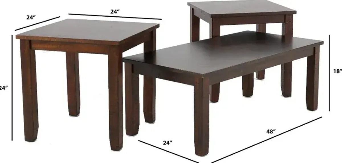 Jax Walnut Brown Table Group, Set of 3