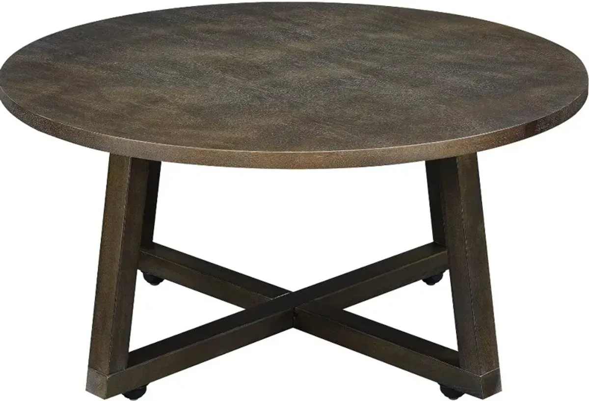 Industrial Dark Brown Table Group, Set of 3