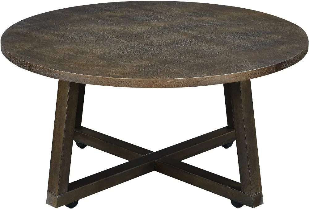 Industrial Dark Brown Table Group, Set of 3