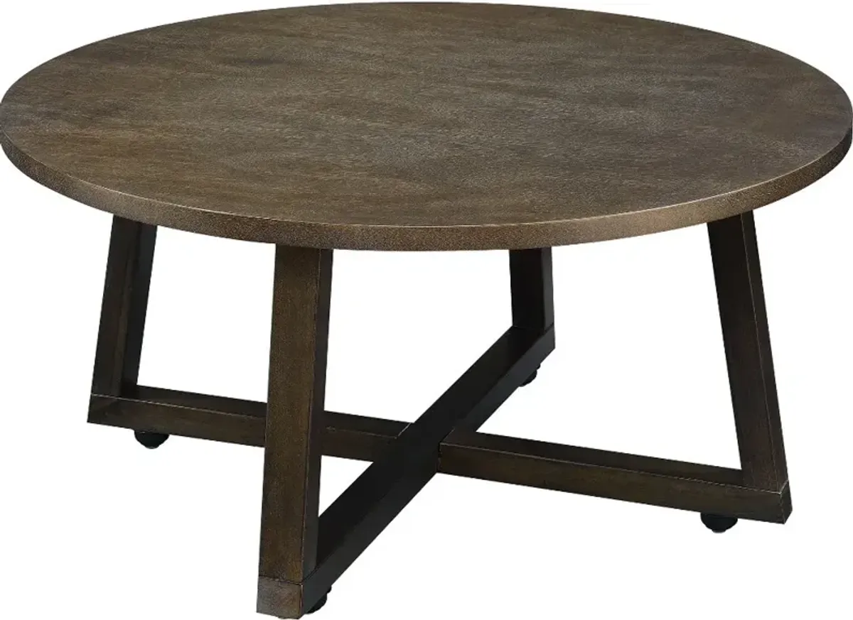 Industrial Dark Brown Table Group, Set of 3