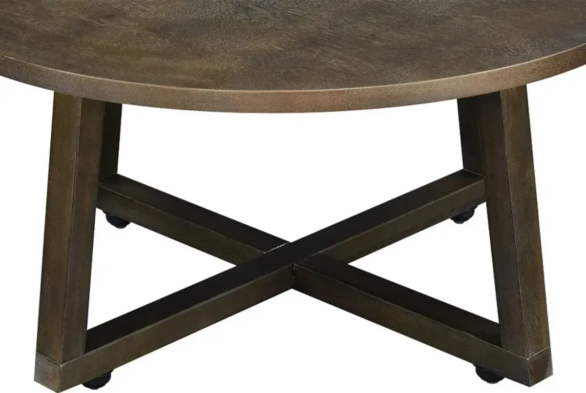 Industrial Dark Brown Table Group, Set of 3