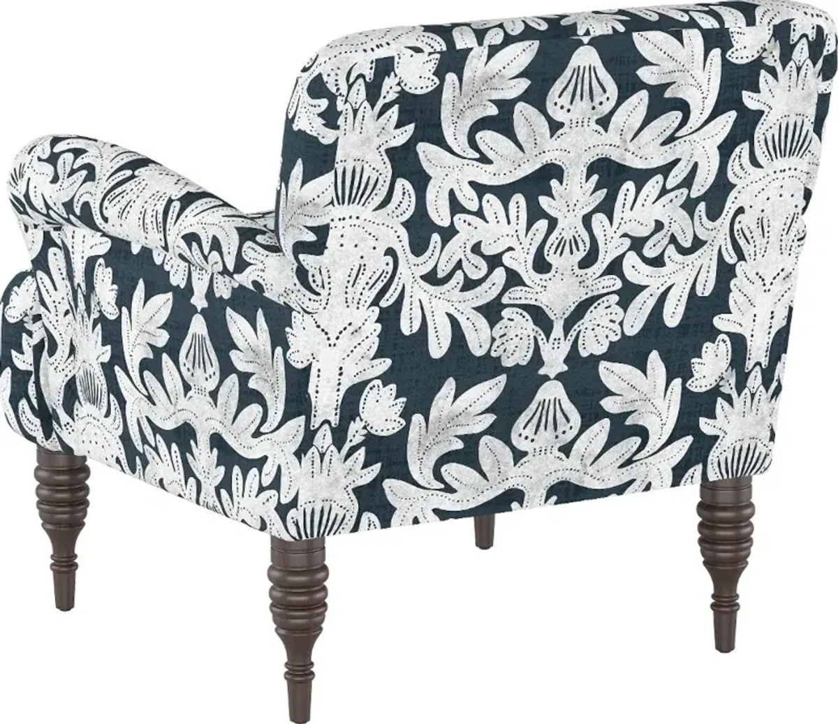 Cherrie Navy Floral Accent Chair - Skyline Furniture